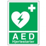 AED/hjertestarter mærkat (A5 størrelse)
