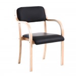 Waiting room chair - with armrest, black