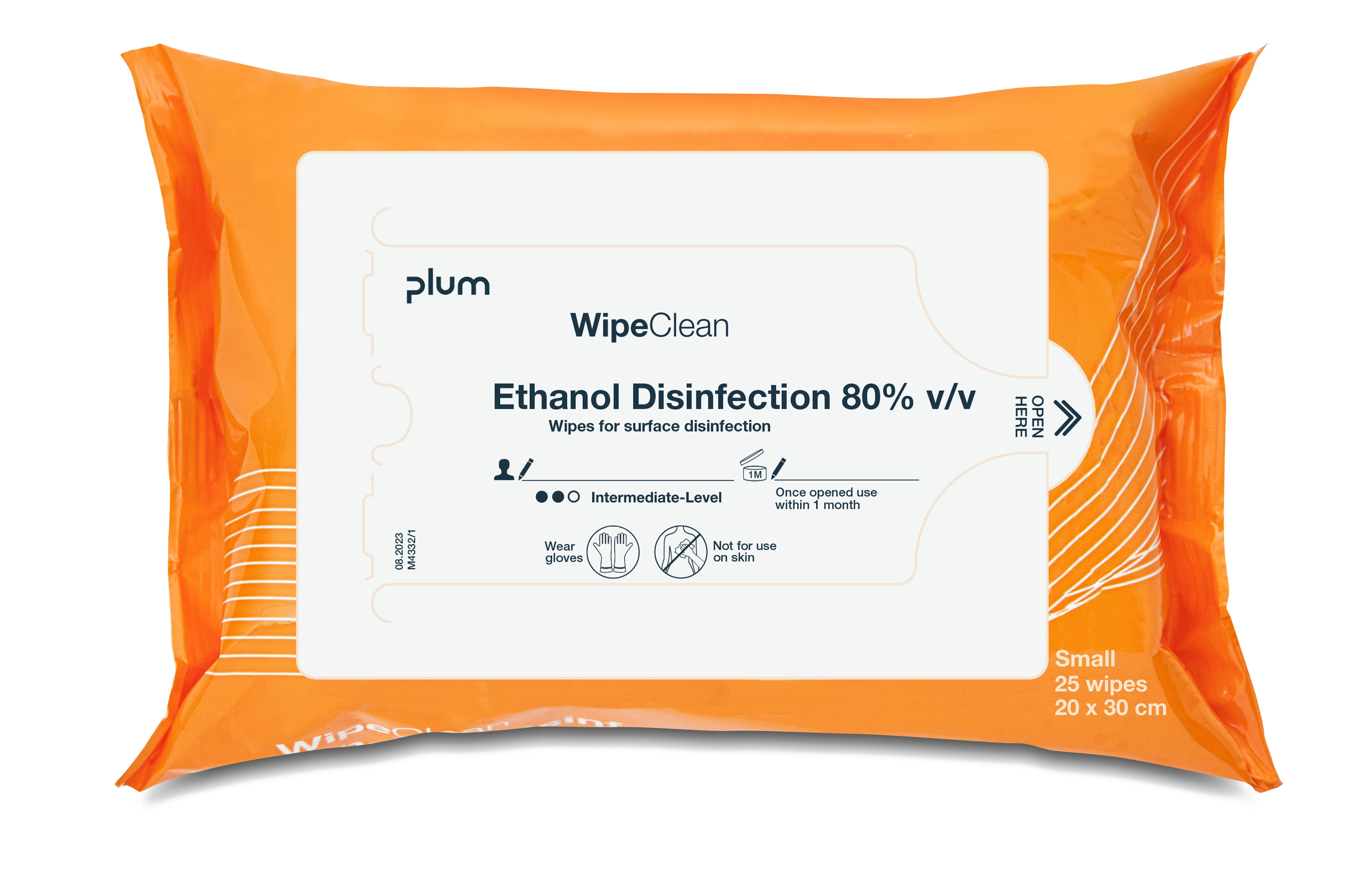 WipeClean Ethanol Desinfektion 80%, 25pcs, 30x20cm