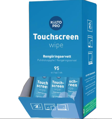 Kiilto Pro Touchscreen Wipes 95 stk. i dispenserboks.