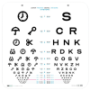ISOeyes combined visual acuity chart for wall mounting 45x45cm, 3m, LOGmar