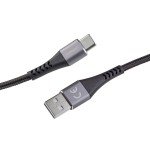 USB-A 3.0 til USB-C lade- og datakabel, tekstil, svart, 1,5m