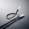 USB-A 3.0 til USB-C lade- og datakabel, tekstil, svart, 1,5m