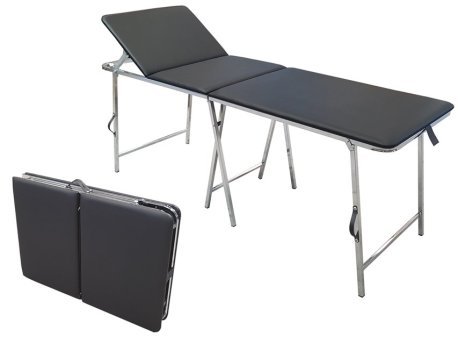 Transportabel seng, 13 kg, svart